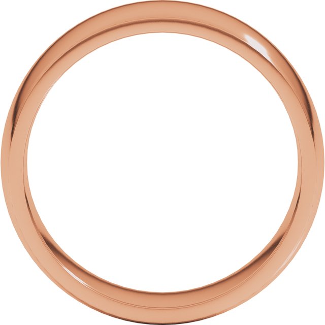 14K Yellow Or White Or Rose Gold Or Palladium Lightweight Comfort-Fit Half Round Band