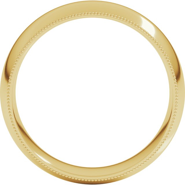 10K Yellow Or White Gold Standard Milgrain Comfort-Fit Half Round Band