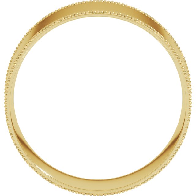 10K Yellow Or White Gold Standard Weight Milgrain Flat Comfort Fit Band