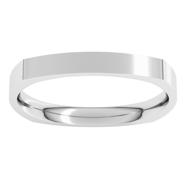 10K Yellow Or White Gold Standard Weight Comfort-Fit Square Band