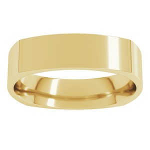 14K Yellow Gold Or Sterling Silver Or Platinum 5 mm Square Comfort-Fit Band