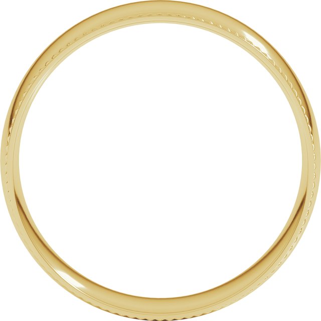 10K Yellow Or White Gold Standard Weight Rope Half Round Comfort Fit Band
