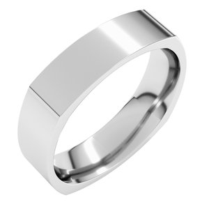14K Yellow Gold Or Sterling Silver Or Platinum 5 mm Square Comfort-Fit Band