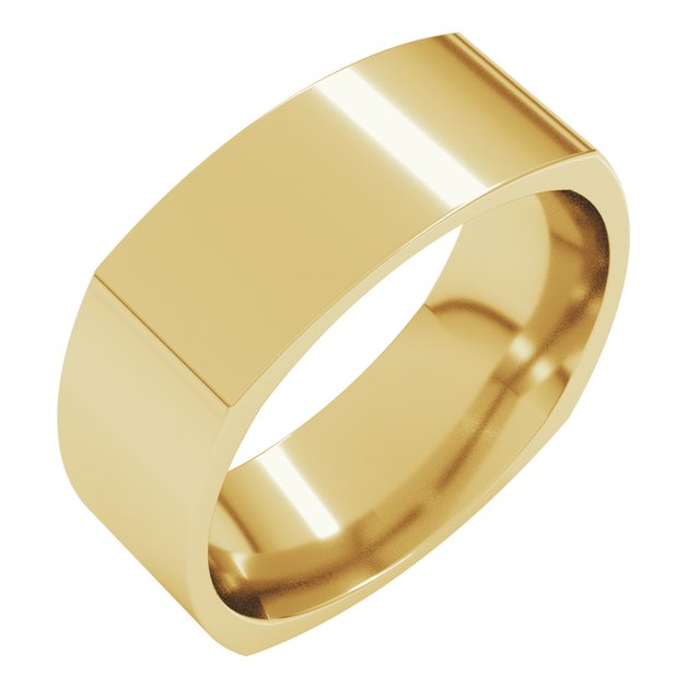18K Yellow Or White Gold Standard Weight Comfort-Fit Square Band