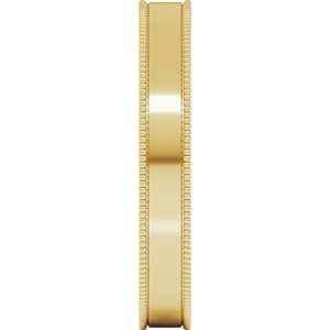 18K Yellow Or White Or Rose Gold Milgrain Comfort-Fit Flat Band