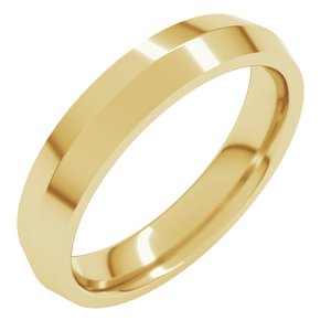 14K Yellow Or White Or Rose Gold Or Sterling Silver 4 Mm Standard Weight Knife Edge Comfort Fit Band
