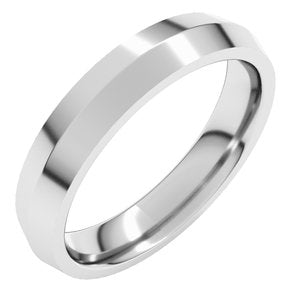 14K Yellow Or White Or Rose Gold Or Sterling Silver 4 Mm Standard Weight Knife Edge Comfort Fit Band