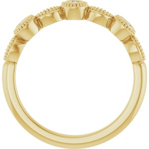 14K Yellow Gold Round 2 Mm Polished 1/8 Ctw Natural Diamond Anniversary Band Size 7