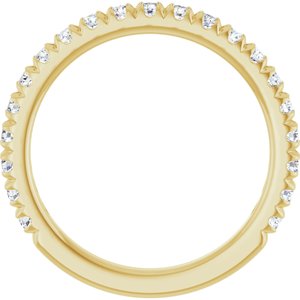 14K Yellow Gold Round 2 Mm Polished 5/8 Ctw Lab-Grown Diamond French-Set Anniversary Band Size 7
