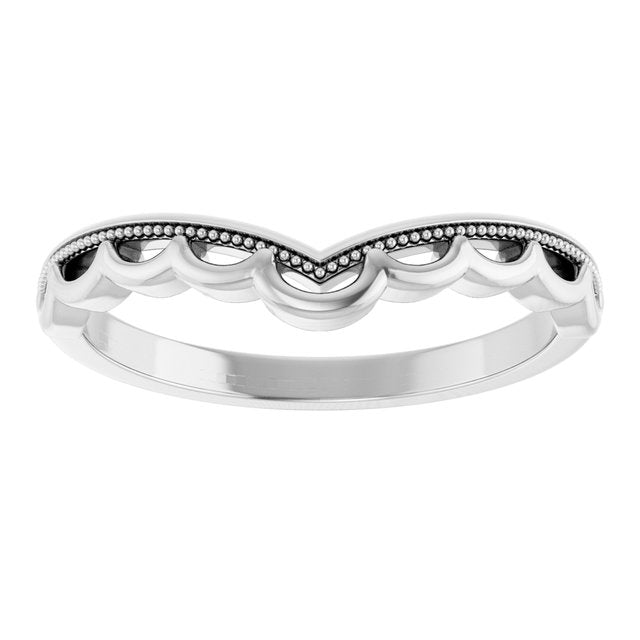 14K White Gold Polished Contour Band, Size 7