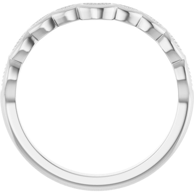 14K White Gold Polished Contour Band, Size 7