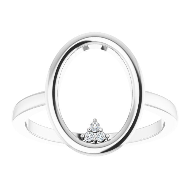 14K Yellow Or White Gold Round 1.1 Mm Polished .01 Ctw Natural Diamond Open Circle Cluster Ring, Size 7