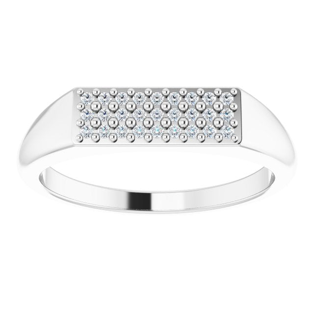 Sterling Silver Round 1 Mm Polished 1/10 Ctw Natural Diamond Ring, Size 7