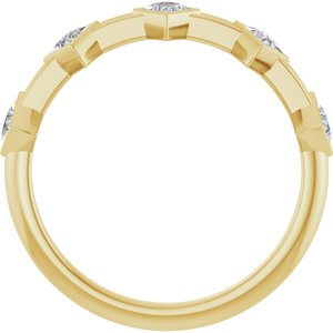 14K Yellow Gold Square 2.25 X 2.25 Mm 1/3 Ctw Lab-Grown Diamond Anniversary Band Size 7