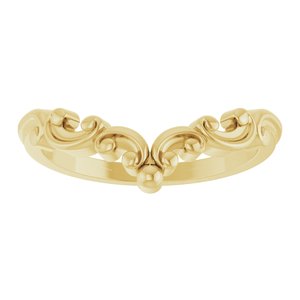 14K Yellow Gold Polished Scroll Styled Contour Band Size 7