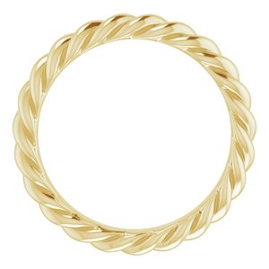 14K Yellow Or White Or Rose Gold Or Sterling Silver 3 mm Skinny Rope Band