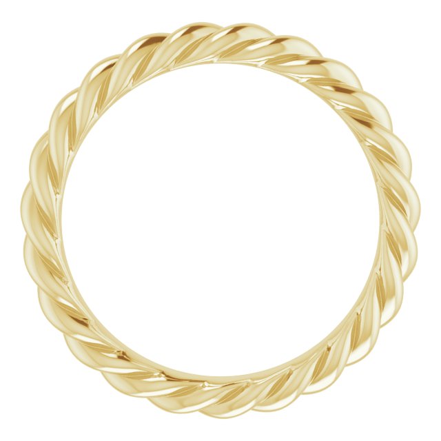 14K Yellow Or White Or Rose Gold Or Sterling Silver Or Platinum Polished Skinny Rope Standard-Fit Band,