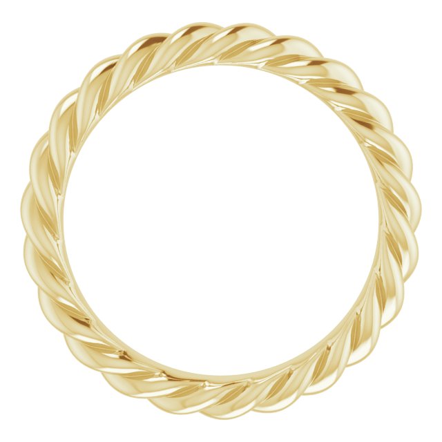 14K Yellow Or White Or Rose Gold Or Sterling Silver Or Platinum Polished Skinny Rope Standard-Fit Band,