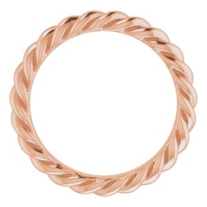14K Yellow Or White Or Rose Gold Or Sterling Silver 3 mm Skinny Rope Band