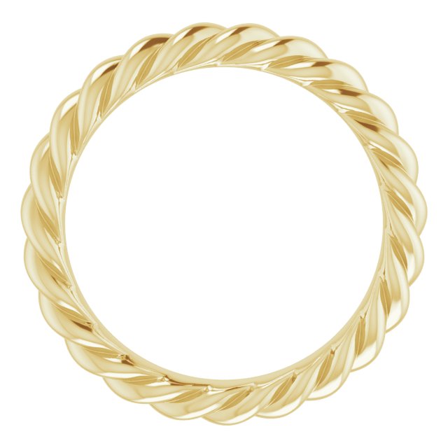 14K Yellow Or White Or Rose Gold Or Sterling Silver Or Platinum Polished Skinny Rope Standard-Fit Band,
