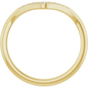 14K Yellow Gold Set Natural Diamond Round 6.5 Mm Si2-Si3, G-H :: 0.07 Ctw Polished .07 Ctw Natural Diamond French-Set Matching Band Size 7