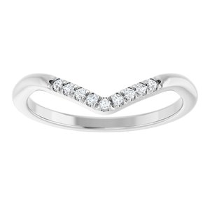 14K White Gold Set Natural Diamond Round 6.5 Mm Si2-Si3, G-H :: 0.07 Ctw Polished .07 Ctw Natural Diamond French-Set Matching Band Size 7
