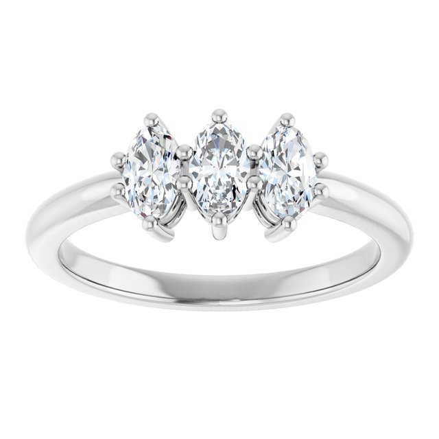14K Yellow Or White Gold Oval 5 X 3 Mm Polished 3/4 Ctw Lab-Grown Diamond Anniversary Band, Size 7