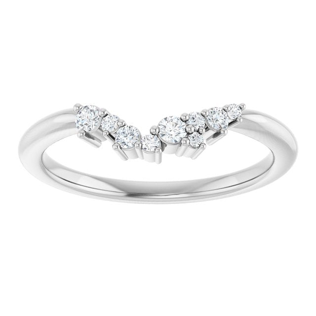 14K White Or Yellow Gold Round Si2-Si3, G-H Polished 1/8 Ctw Diamond Matching Band, Size 7