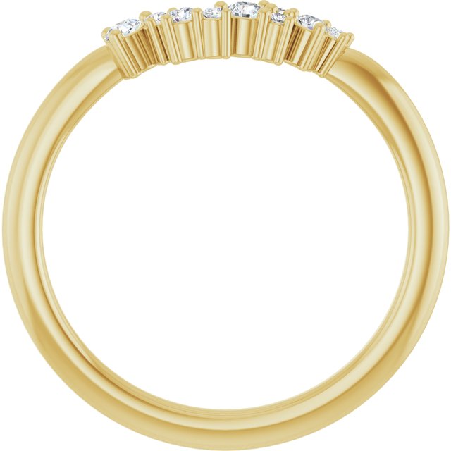14K White Or Yellow Gold Round Si2-Si3, G-H Polished 1/8 Ctw Diamond Matching Band, Size 7