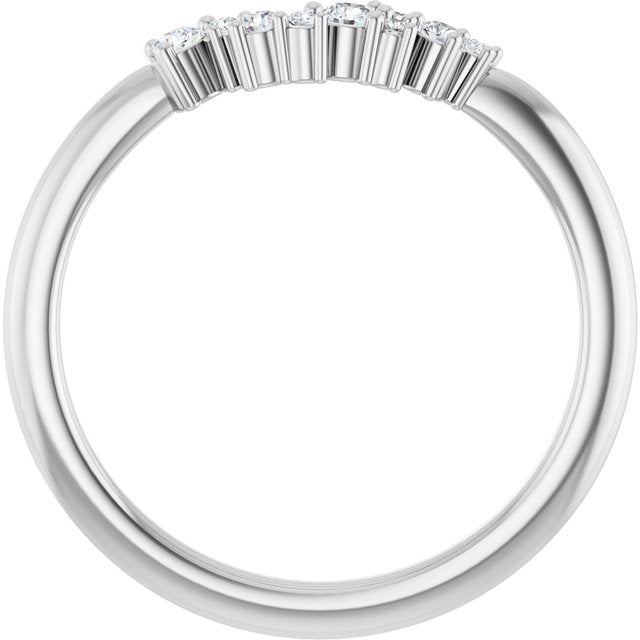 14K White Or Yellow Gold Round Si2-Si3, G-H Polished 1/8 Ctw Diamond Matching Band, Size 7