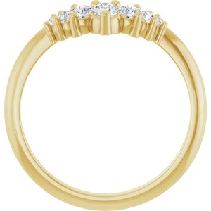 14K Yellow Gold Round 3 Mm Polished 1/3 Ctw Lab-Grown Diamond Contour Band Size 7
