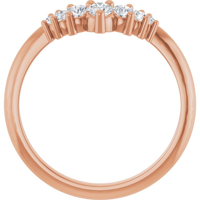 14K Yellow Or White Or Rose Gold Or Platinum Round Polished Natural Diamond Contour Band