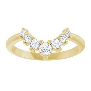 14K Yellow Gold Round 3 Mm Polished 1/3 Ctw Lab-Grown Diamond Contour Band Size 7