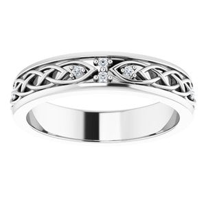 14K White Gold Round 1.1 Mm Gh Si2-Si3 .06 Ctw Natural Diamond Eternity Band Size 6