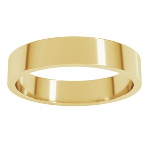 14K Yellow Gold 4 Mm Flat Band Size 1