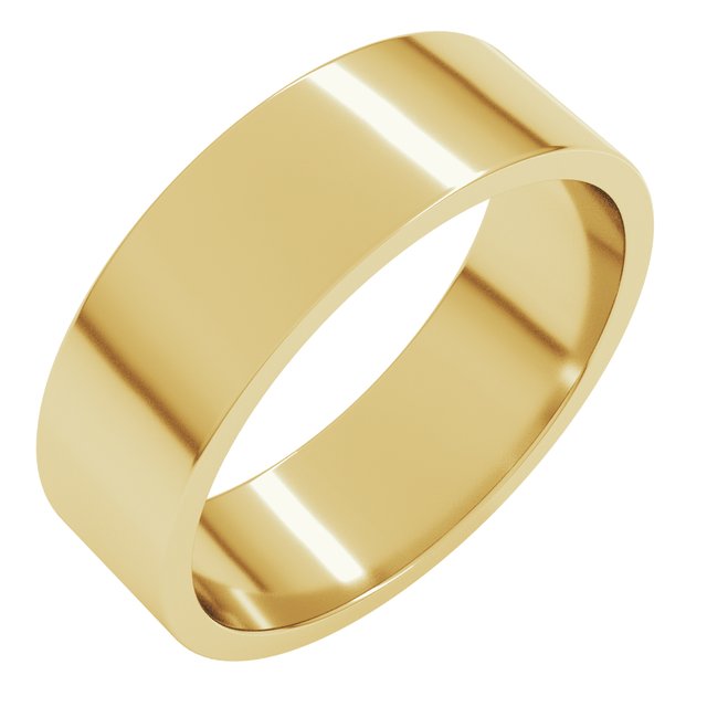 18K Yellow Or White Or Rose Gold Standard Fit Flat Band