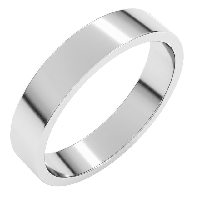 Sterling Silver Or Platinum Or Palladium Standard Fit Flat Band