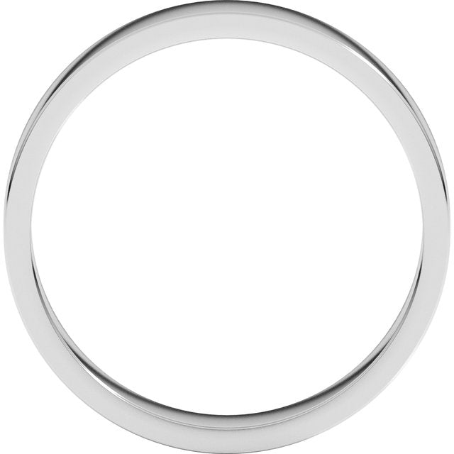 Sterling Silver Or Platinum Or Palladium Standard Fit Flat Band