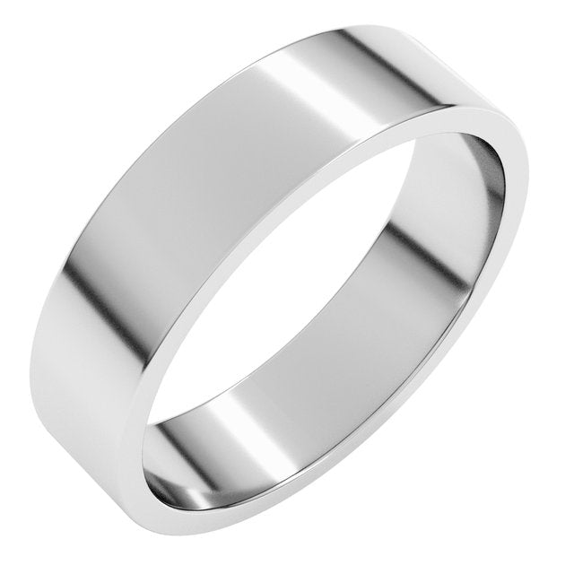 Sterling Silver Or Platinum Or Palladium Standard Fit Flat Band