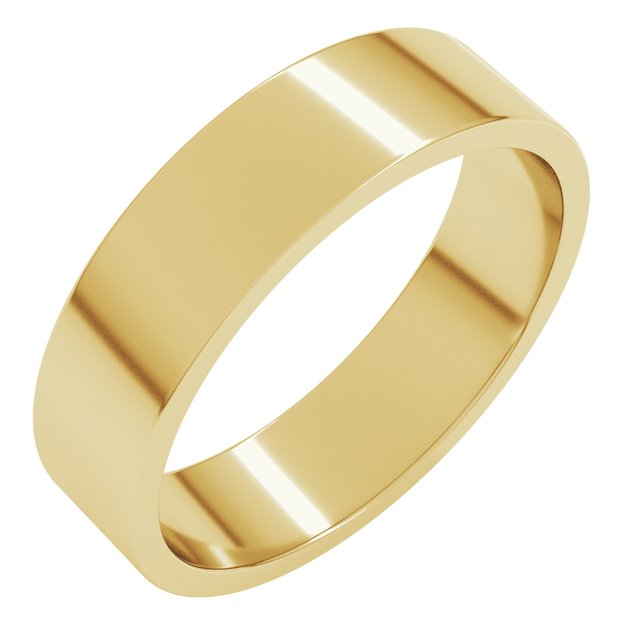18K Yellow Or White Or Rose Gold Standard Fit Flat Band