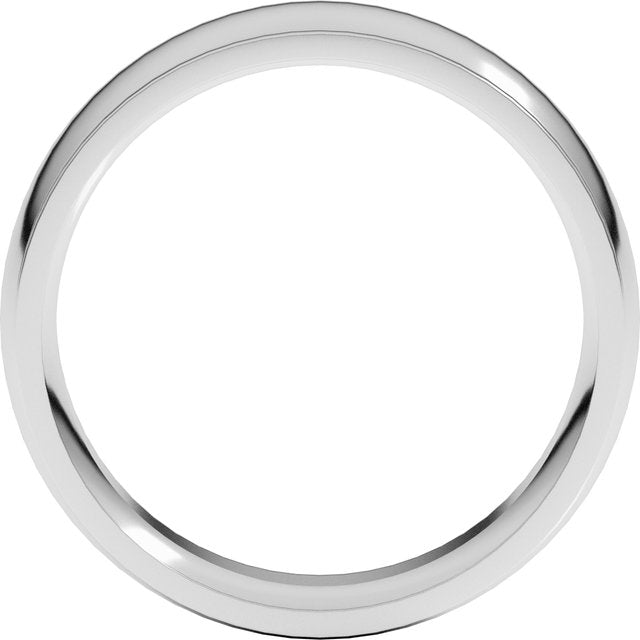 14K Yellow Or White Or Rose Gold Or Sterling Silver Or Platinum Or Palladium Standard Stepped-Edge Comfort-Fit Half Round Band