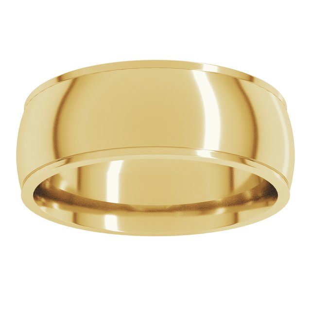14K Yellow Or White Or Rose Gold Or Sterling Silver Or Platinum Or Palladium Standard Stepped-Edge Comfort-Fit Half Round Band
