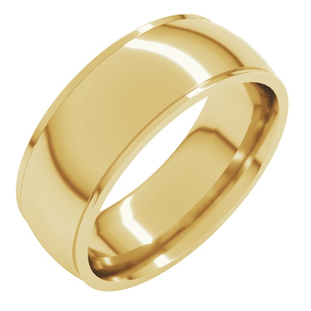 14K Yellow Or White Or Rose Gold Or Sterling Silver Or Platinum Or Palladium Standard Stepped-Edge Comfort-Fit Half Round Band