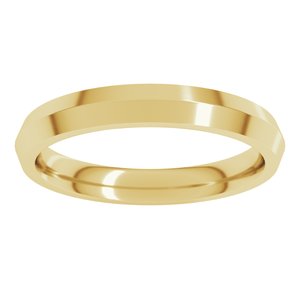 14K Yellow or White Or Rose Gold Or Sterling Silver Or Platinum 3 Mm Standard Weight Knife Edge Comfort Fit Band