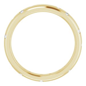 14K Yellow Gold 4 Mm Si2-Si3, G-H Polished 1/5 Ctw Natural Diamond Scattered Band Size 5.5