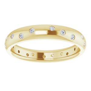 14K Yellow Gold 4 Mm Si2-Si3, G-H Polished 1/5 Ctw Natural Diamond Scattered Band Size 5.5