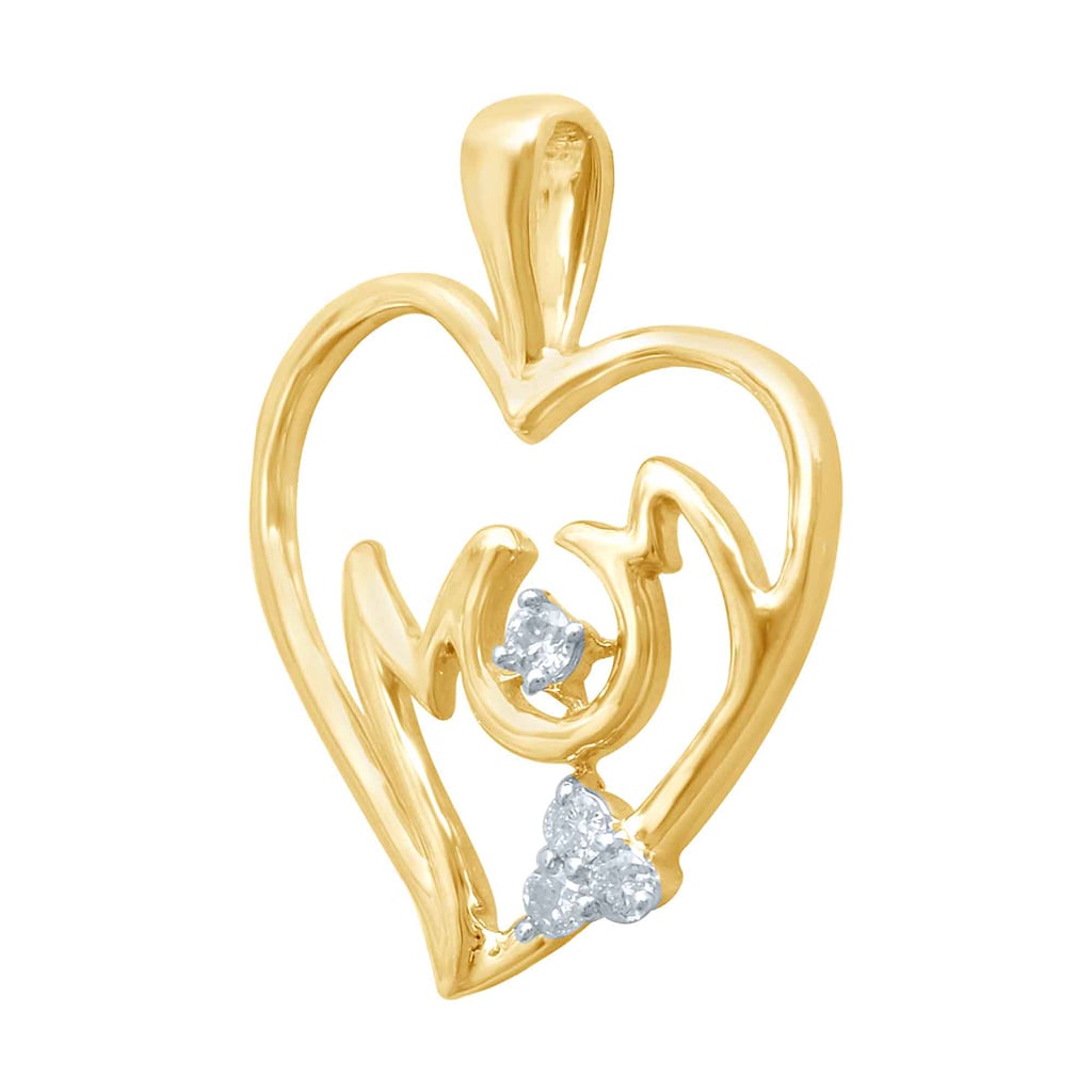 10K Yellow Gold 0.05-0.06 Cttw Round Diamond Ladies Pendant