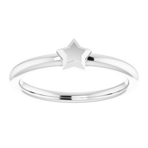 Sterling Silver Polished Stackable Star Ring Size 7