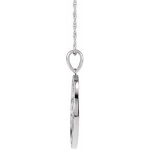 Sterling Silver 28.5 X 21.15 Mm 18 In Polished Om Necklace