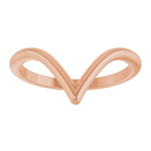 14K Rose Gold Polished V-Shape Contour Band Size 7